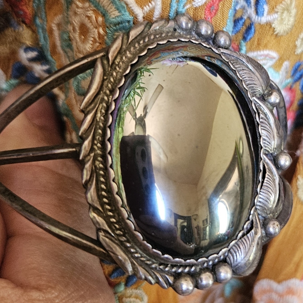Native American Sterling BLACK Hematite Bracelet